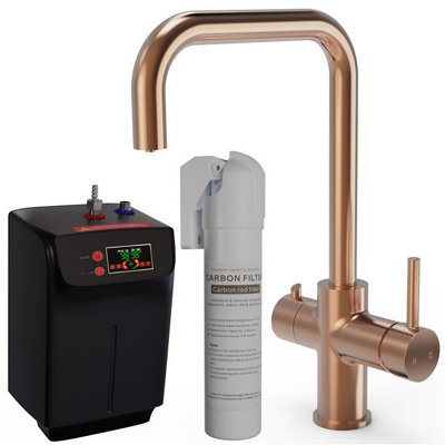 Liquida EBT411CP 4 In 1 Brushed Copper Kitchen Instant Boiling Hot Water Tap