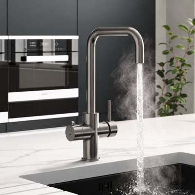 Liquida EBT411GM 4-in-1 Gun Metal Instant Boiling Hot & Filter Kitchen Tap