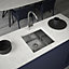 Liquida EL440BS 1.0 Bowl Brushed Steel Undermount Kitchen Sink With Waste