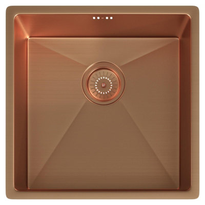 Liquida EL440CP 1.0 Bowl Copper PVD Undermount Kitchen Sink With Waste