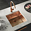 Liquida EL440CP 1.0 Bowl Copper PVD Undermount Kitchen Sink With Waste