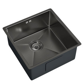 Liquida EL440GM 1.0 Bowl Gun Metal Grey PVD Undermount Kitchen Sink With Waste