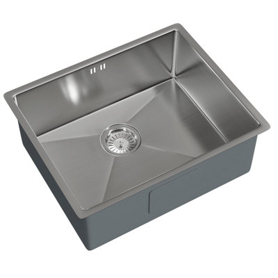 Liquida EL540BS 1.0 Bowl Brushed Steel Undermount Kitchen Sink 540 x 440mm
