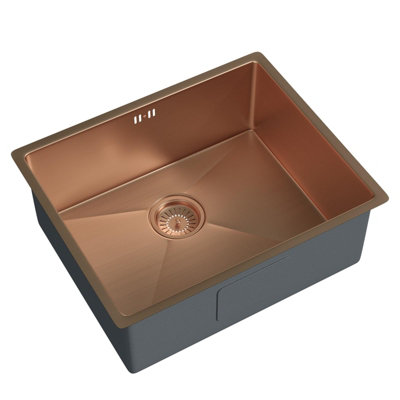 Liquida EL540CP 1.0 Bowl Brushed Copper Undermount Kitchen Sink 540 x 440mm