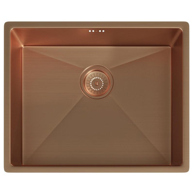 Liquida EL540CP 1.0 Bowl Brushed Copper Undermount Kitchen Sink With Waste