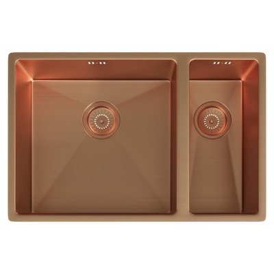 Liquida EL670CP 1.5 Bowl PVD Undermount Brushed Copper Kitchen Sink