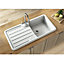 Liquida ELGS10WH 1.0 Bowl Comite Reversible Inset Gloss White Kitchen Sink