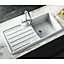 Liquida ELGS10WH 1.0 Bowl Comite Reversible Inset Gloss White Kitchen Sink