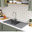 Liquida ELL10GR 1.0 Bowl Comite Reversible Inset Grey Kitchen Sink With Waste