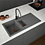 Liquida ELL15GR 1.5 Bowl Comite Reversible Inset Grey Kitchen Sink With Wastes