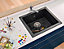 Liquida EN01BL 1.0 Bowl Black Kitchen Sink, Inset or Undermount Fitting