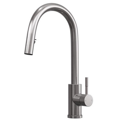 Liquida EPO11BS Single Lever Pull Out Mixer Brushed Steel Kitchen Mixer Tap