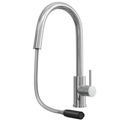 Liquida EPO11CH Single Lever Pull Out Mono Mixer Chrome Kitchen Mixer Tap