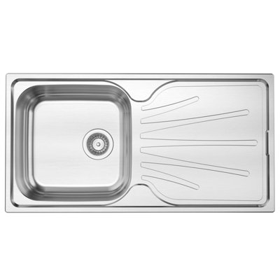 Liquida EUL10SS 1.0 Bowl Reversible Stainless Steel Kitchen Sink With Waste