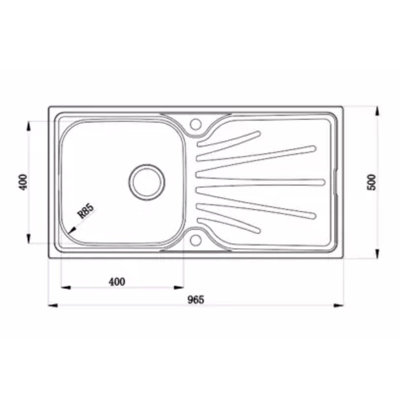Liquida EUL10SS 1.0 Bowl Reversible Stainless Steel Kitchen Sink With Waste
