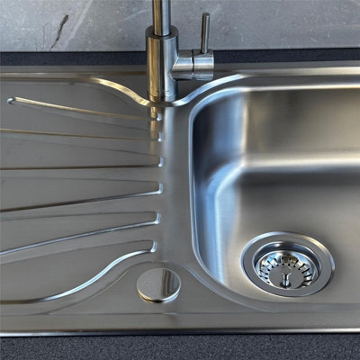 Liquida EUL10SS 1.0 Bowl Reversible Stainless Steel Kitchen Sink With Waste