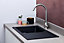 Liquida EW10BL 1.0 Bowl Composite Reversible Inset Black Kitchen Sink With Waste