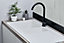 Liquida EW15WH 1.5 Bowl Composite Inset Reversible White Kitchen Sink
