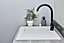 Liquida EW15WH 1.5 Bowl Composite Reversible Inset White Kitchen Sink With Waste