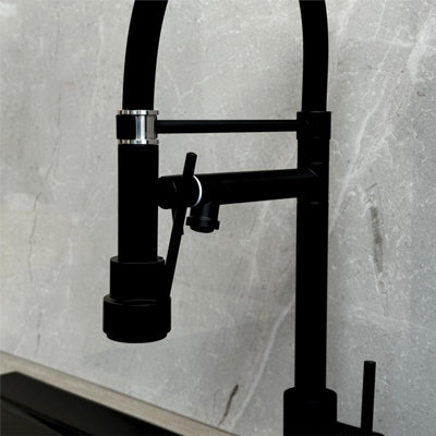 Liquida GD384MB Matt Black Multi Use Pull Out Kitchen Mixer Tap