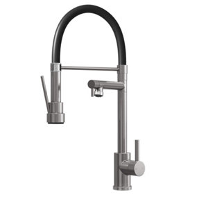Liquida GD385BS Single Lever Multi Use Pull Out Brushed Steel Kitchen Mixer Tap