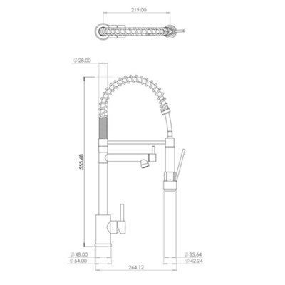 Liquida GR267BR Brushed Brass Kitchen Tap With Swivel Spout & Directional Spray