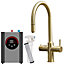 Liquida HT35BG 3 In 1 Pull Out Spray Gold Instant Boiling Water Kitchen Tap