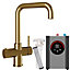 Liquida HT41BG 3 in 1 Brushed Gold Hot Water Kitchen Tap, Tank and Filter
