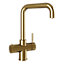 Liquida HT41BG 3 in 1 Brushed Gold Hot Water Kitchen Tap, Tank and Filter