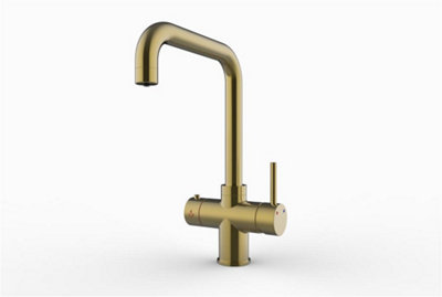 Liquida HT42BG 4 In 1 Brushed Gold Instant Boiling Water Kitchen Tap
