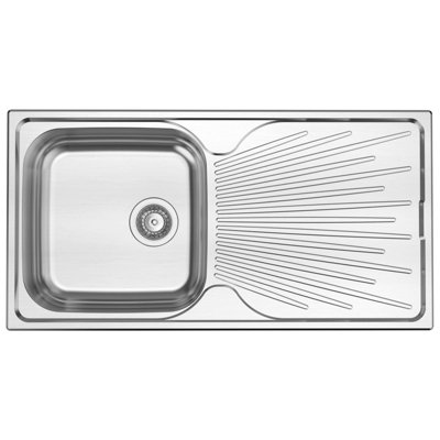 Liquida JAV10SS 1.0 Bowl Reversible Stainless Steel Kitchen Sink With Waste