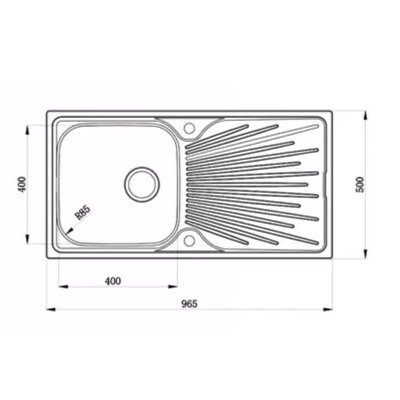 Liquida JAV10SS 1.0 Bowl Reversible Stainless Steel Kitchen Sink With Waste