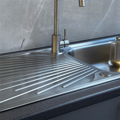 Liquida JAV10SS 1.0 Bowl Reversible Stainless Steel Kitchen Sink With Waste
