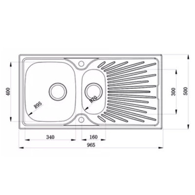 Liquida JAV15SS 1.5 Bowl Reversible Stainless Steel Kitchen Sink With Waste