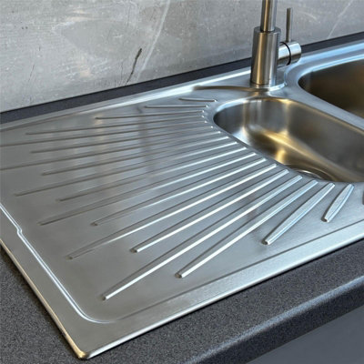 Liquida JAV15SS 1.5 Bowl Reversible Stainless Steel Kitchen Sink With Waste