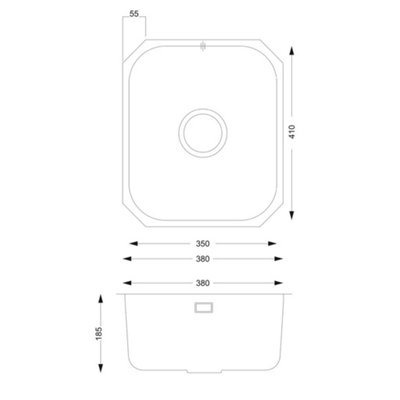 Liquida K1006SS 1.0 Bowl Reversible Undermount Stainless Steel Kitchen Sink