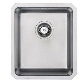 Liquida K1023SS 1.0 Bowl Reversible Undermount Stainless Steel Kitchen Sink