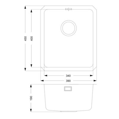 Liquida K1023SS 1.0 Bowl Reversible Undermount Stainless Steel Kitchen Sink