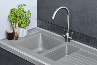 Liquida KAV150CG 1.5 Bowl BIO Composite Reversible Grey Kitchen Sink