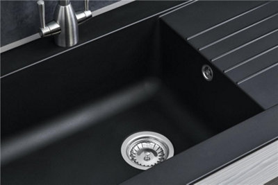 Liquida KAVL860BL 1.0 Bowl BIO Composite Reversible Black Kitchen Sink