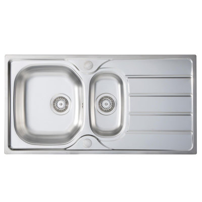 Liquida KS150SS 1.5 Bowl Reversible Inset Stainless Steel Kitchen Sink