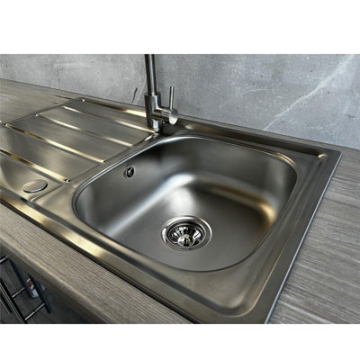 Liquida KS860SS 1.0 Bowl Compact Reversible Inset Stainless Steel Kitchen Sink