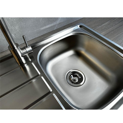 Liquida KS860SS 1.0 Bowl Compact Reversible Inset Stainless Steel Kitchen Sink