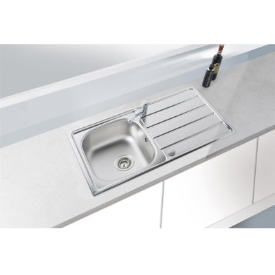 Liquida KS860SS 1.0 Bowl Compact Reversible Inset Stainless Steel Kitchen Sink