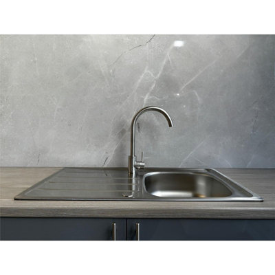 Liquida KS860SS 1.0 Bowl Compact Reversible Inset Stainless Steel Kitchen Sink