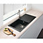 Liquida LG100BL 1.0 Bowl Granite Reversible Inset Black Kitchen Sink With Waste