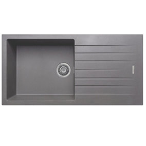 Liquida LG860GR 1.0 Bowl Compact Graphite Grey Reversible Granite Kitchen Sink