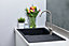 Liquida LP10BL 1.0 Bowl Composite Reversible Inset Black Kitchen Sink With Waste
