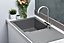 Liquida LP10GR 1.0 Bowl Composite Reversible Inset Grey Kitchen Sink With Waste