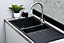 Liquida LP15BL 1.5 Bowl Composite Reversible Inset Black Kitchen Sink With Waste
